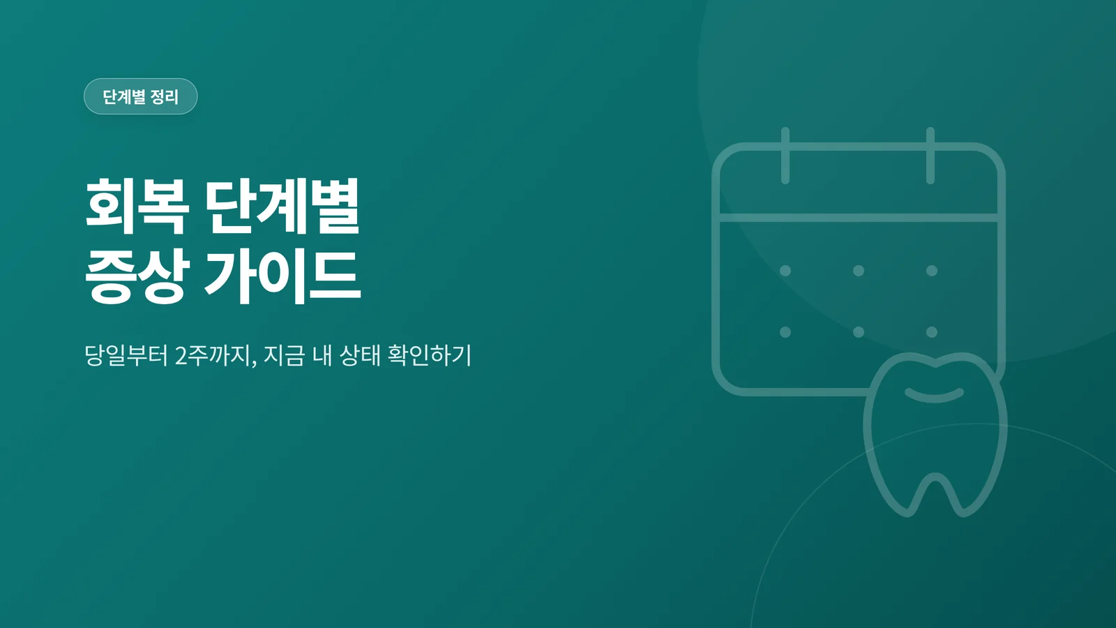 회복 단계별 증상 가이드 배너